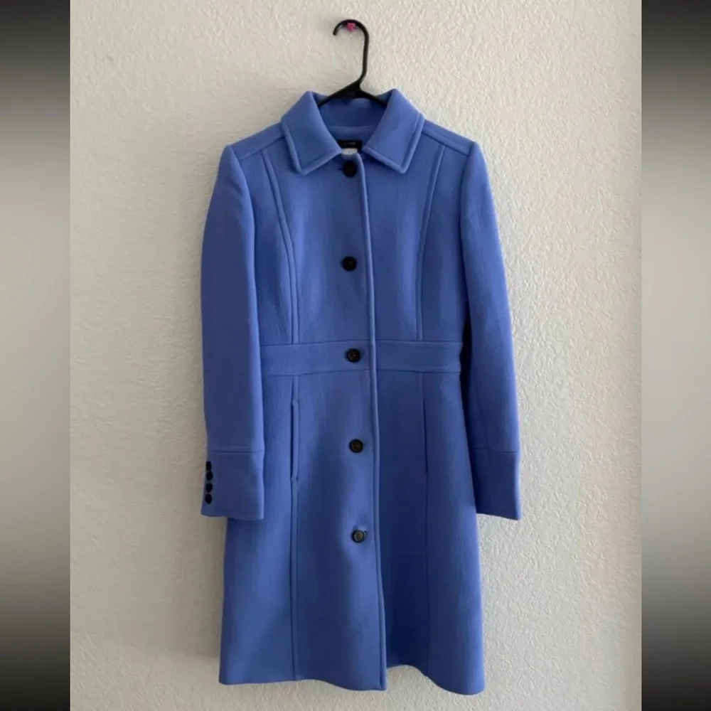 J.Crew Lady Day Coat with Thinsulate Royal Blue Vintage Sz 2 Periwinkle - Picture 3 of 5